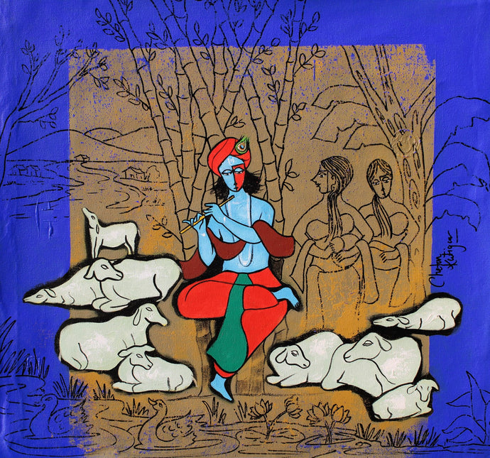 Krishna with Sakhi