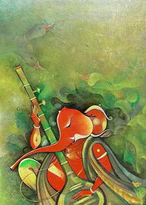 Birds singing to Ganesha
