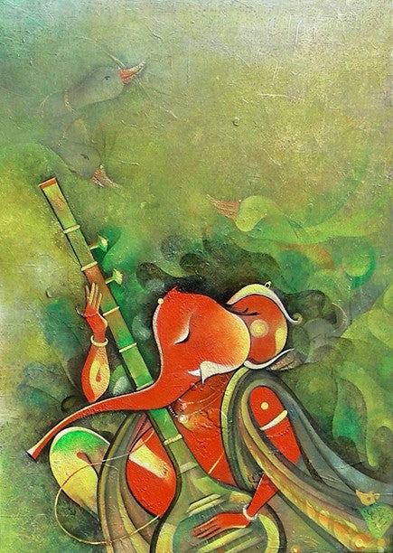 Birds singing to Ganesha