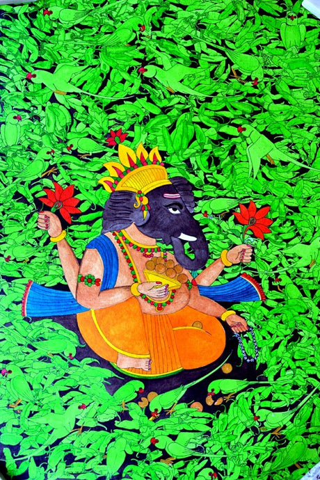 Ganesha with parrots