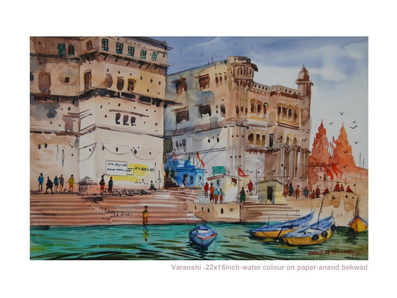 Manikarnika Ghat Varanasi Uttar Pradesh India Detailed hand drawn  architectural cityscape Vector sketch illustration Vintage artistic  travel poster greeting card postcard template موقع تصميمي