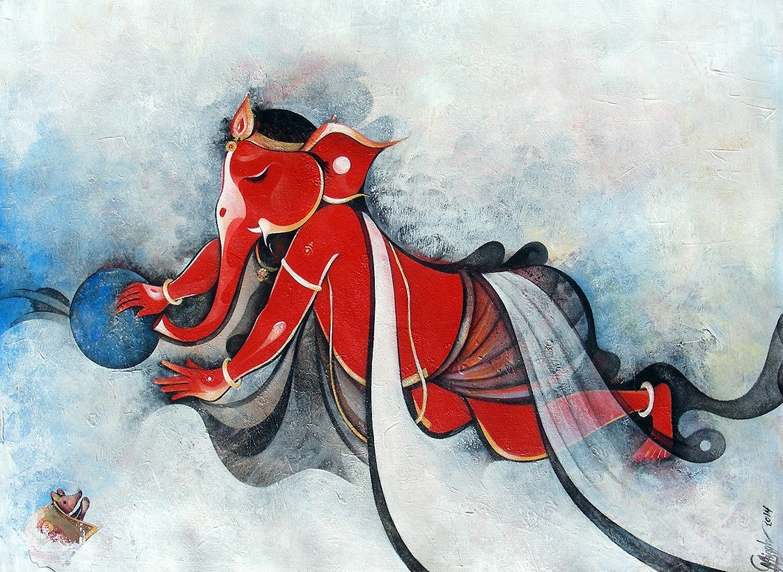 Download Bal Ganesh And Pet Mouse Wallpaper | Wallpapers.com
